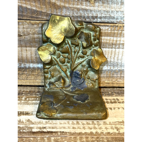 Antique McClelland Barclay Bronze Vining Ivy Bookends Signed Pair 5" Tall x 4" - Picture 4 of 10